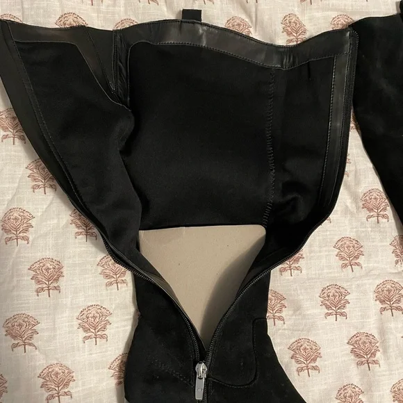 Marc Fisher Black Knee-High Suede Boots - Picture 4 of 6